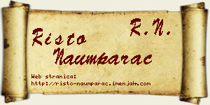 Risto Naumparac vizit kartica